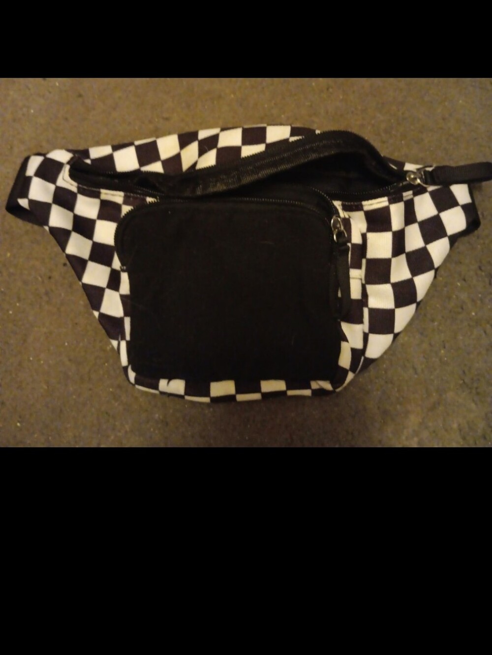 Spencer's B&W checkered fanny pack